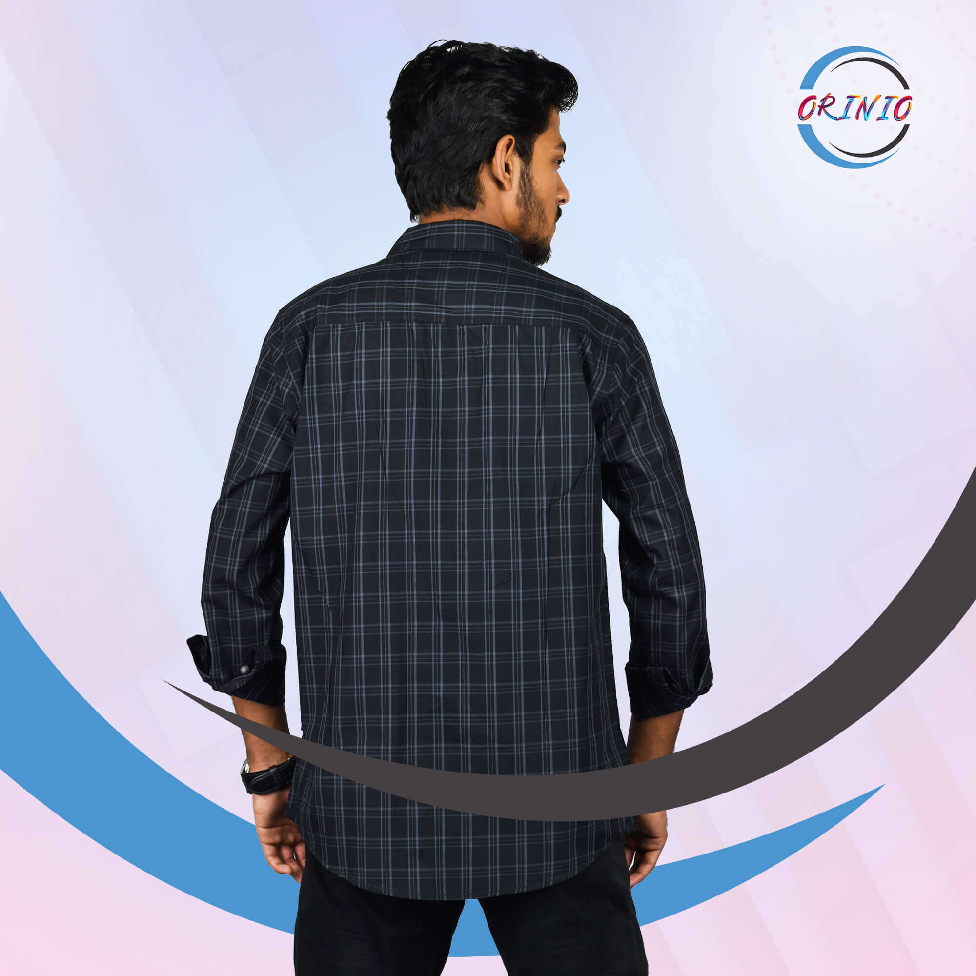 Printed shirts for men full sleeve blue color - Image 2