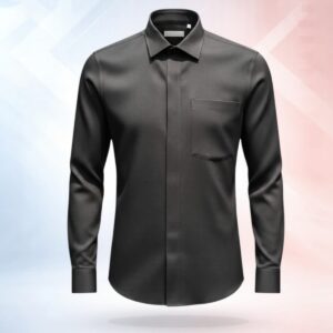 Mens Full sleeve Blank Formal Shirt- Black Sleek