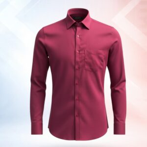 Mens Full sleeve Blank Formal Shirt- Mars Maroon