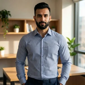 Mens Full sleeve Stripe Formal Shirt- Fable (MFSS114)