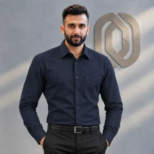 Mens Full sleeve Blank Formal Shirt- Navy Blue