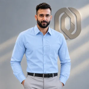 Mens Full sleeve Blank Formal Shirt- Sky Blue